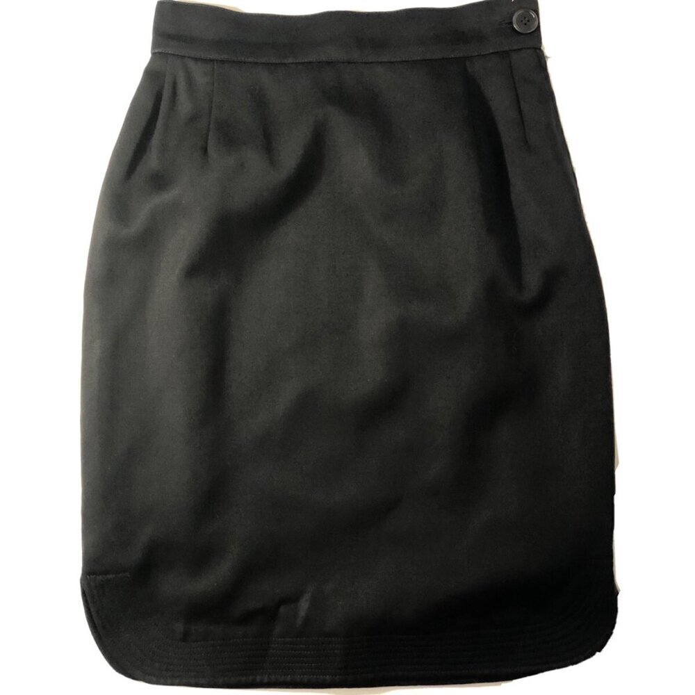 Vintage Genny Women’s Black Wool Mini Skirt Size S High Rise Embroidered Italy